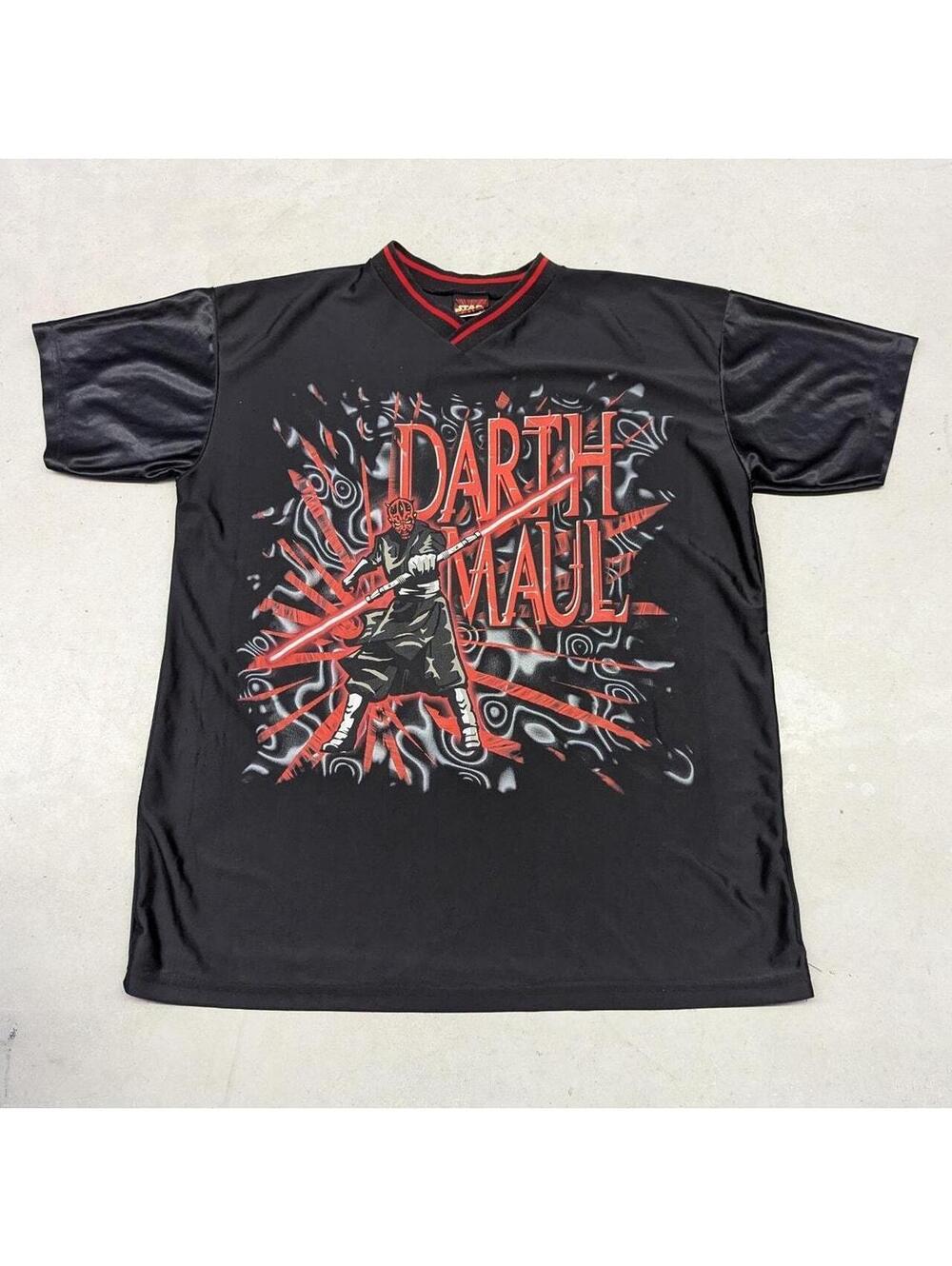 Vintage Y2K Darth Maul Sith Star Wars V-cut jersey T-shirt